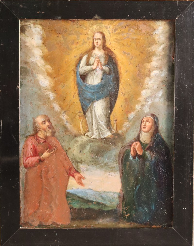 Franse School (17th/18th. cent) - Religieus tafereel op koper #1.0