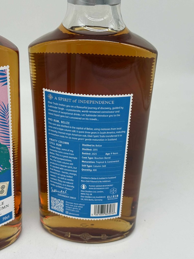 Travellers 2015 Elixir Distillers - Rum Trail Belize   - b. 2025  - 70cl - 2 buteleki #1.0