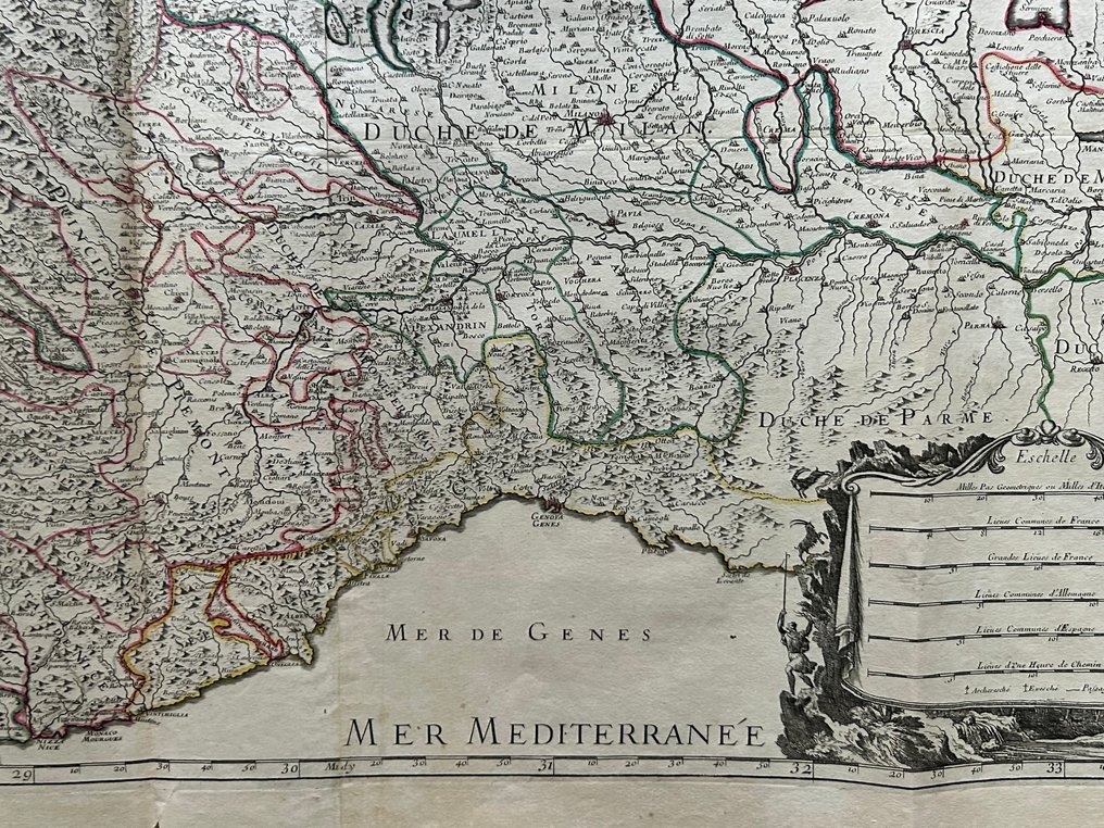 Italy - France and Italy, the Duchy of Milan, the States of the Duke of Savoy, Piedmont, and part of the; Hubert Jaillot (1632–1712) - “Les Montagnes des Alpes… Les Passages de France en Italie, le Duché de Milan, et les Estats du Duc - 1701-1720 #4.3