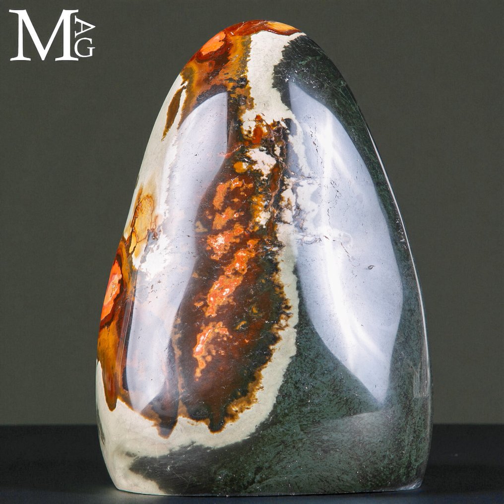 First Choice Selection Policrhome Jasper - Extraordinary Natural Deep Colors - Ornamental Free Form - Height: 135 mm - Width: 96 mm- 1094 g #2.1