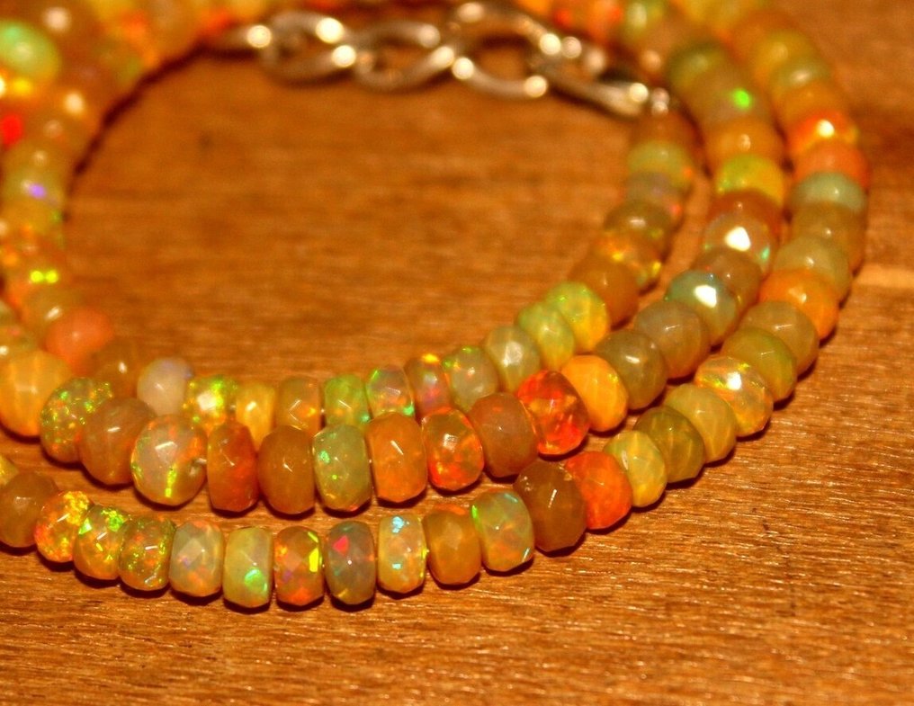 Beautiful Natural Faceted Opal Beads - 59 cts- 11.8 g #2.1