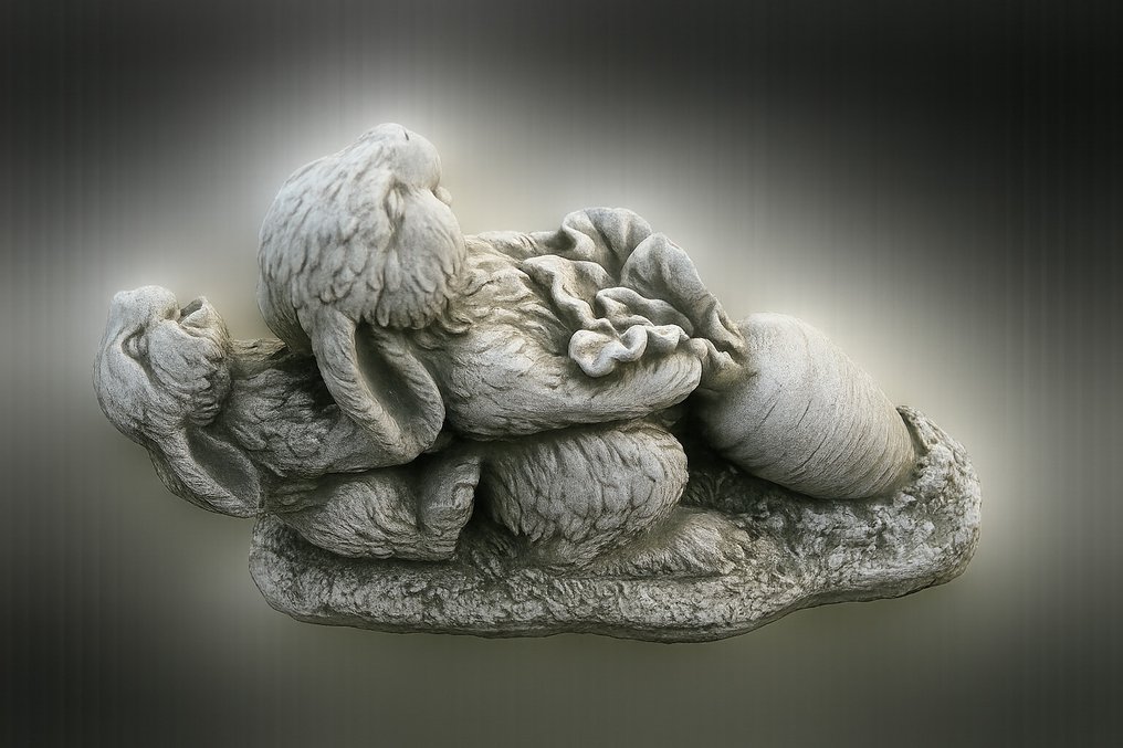 Γλυπτό, Konijnen met wortel - 20 cm - Σύνθετο #4.3