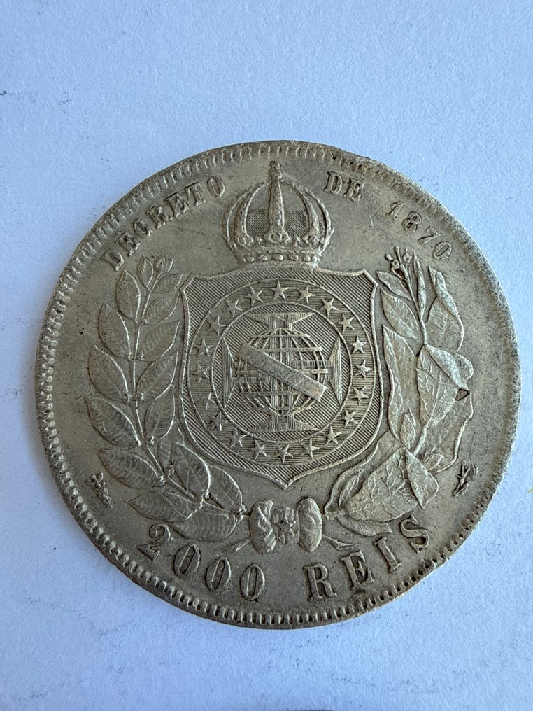 Βραζιλία. Pedro II of Brazil (1831-1889). 2000 Reis 1888-1889 (χωρίς τιμή ασφαλείας) #2.1
