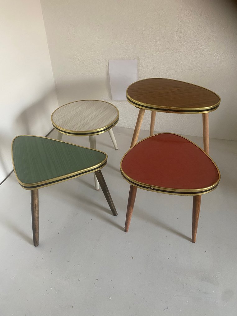 Nesting tables - ABS, Wood - Four vintage side tables #2.1