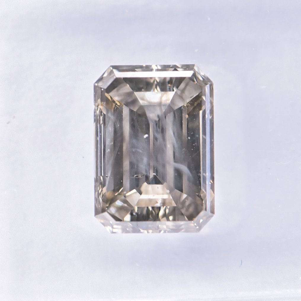 Nincs minimálár - 1 pcs Gyémánt (Természetes színű) - 1.80 ct - Smaragd - Fancy Szürkés, Zöldes Sárga - SI2 - Nemzetközi Gemmológiai Intézet (IGI) - VG VG #4.3