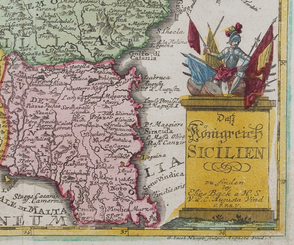 Italia - Sicilia; Elias Baeck - das Königreich Sicilien - 1721-1750 #3.2