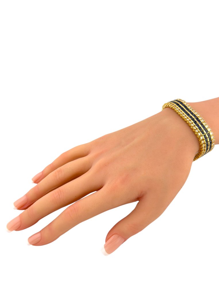 Bracelet - 18 carats Or jaune, Bracelet en or jaune 18 carats, saphir de 13,2 carats et diamant de 7,20 carats -  20.40ct. tw. Diamant (Naturelle)  - Saphir #4.3