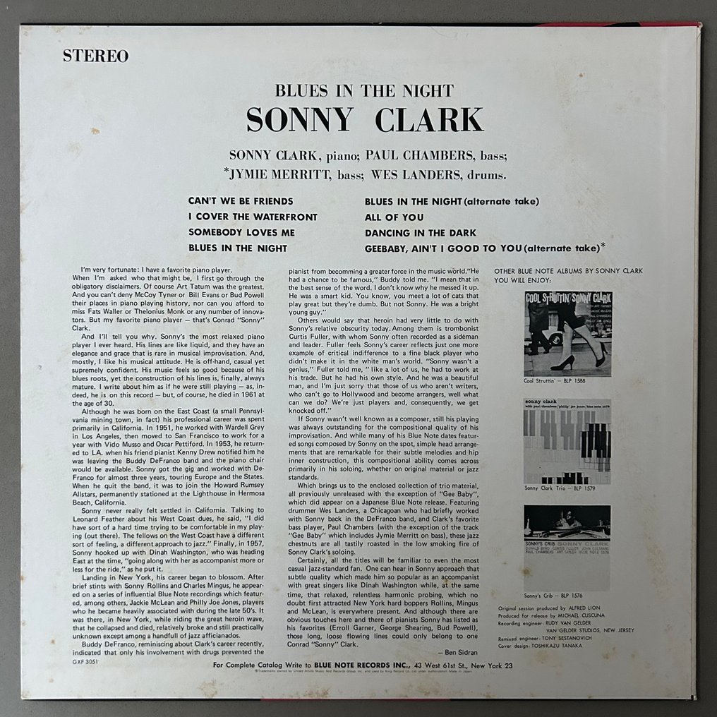 Sonny Clark - Blues In The Night (1st pressing!) - Vinylplate singel - 1979 #1.0
