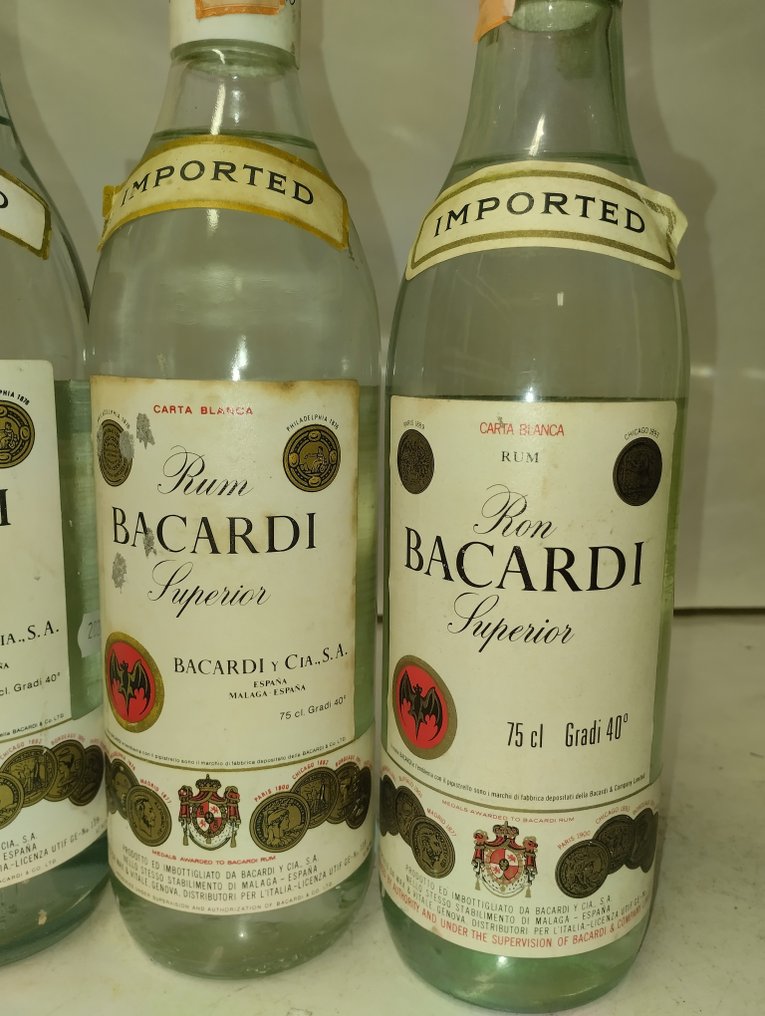 Bacardi - Superior - b. Anni ‘60, Anni ‘70 - 75cl - 5 bottiglie #2.1