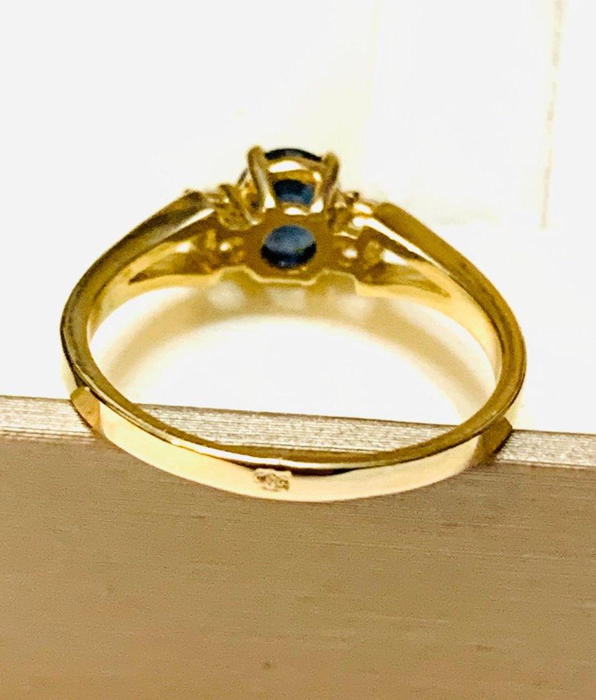 Ingen mindstepris - Ring - 14 karat Gulguld - 1.00ct. tw. Safir - Diamant #4.3