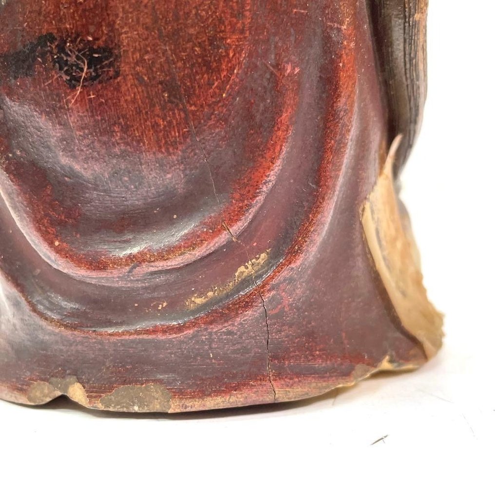 Wooden Bodhidharma (Daruma) Statue - Japan - Estátua Madeira - Japão  (Sem preço de reserva) #4.3