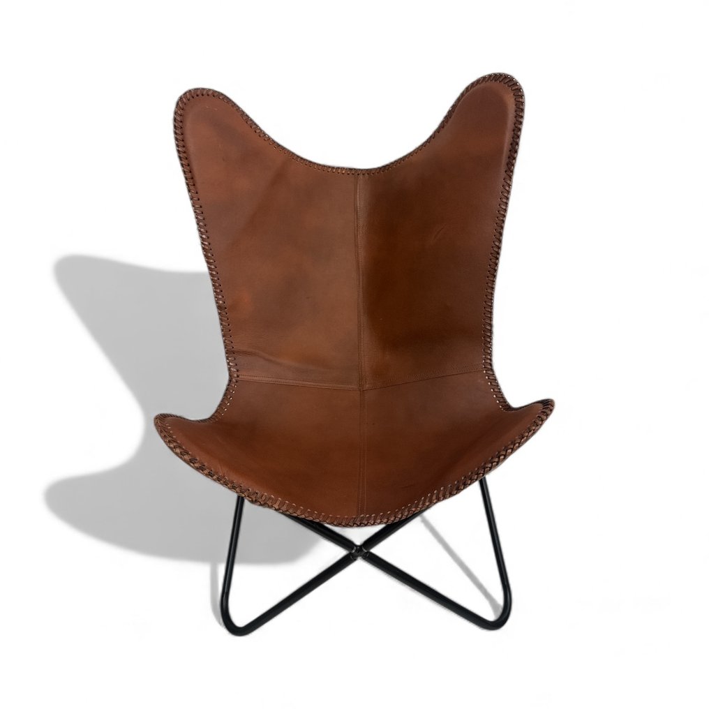 扶手椅子 - 蝴蝶椅 - 皮革, 金属 - 蝴蝶椅 - butterfly #1.0