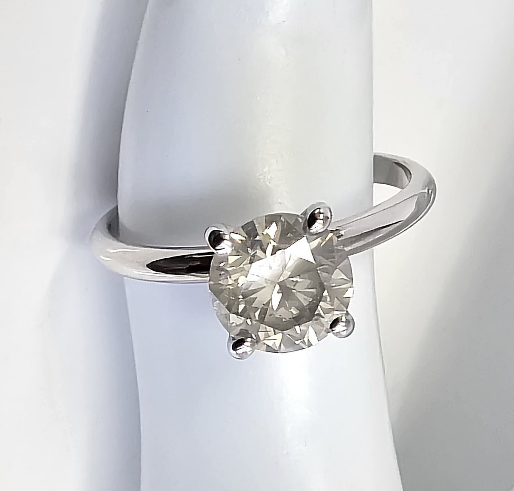 Zonder minimumprijs - Ring - 14 karaat Witgoud -  1.52ct. tw. Diamant (Natuurlijk) - Diamant #1.0