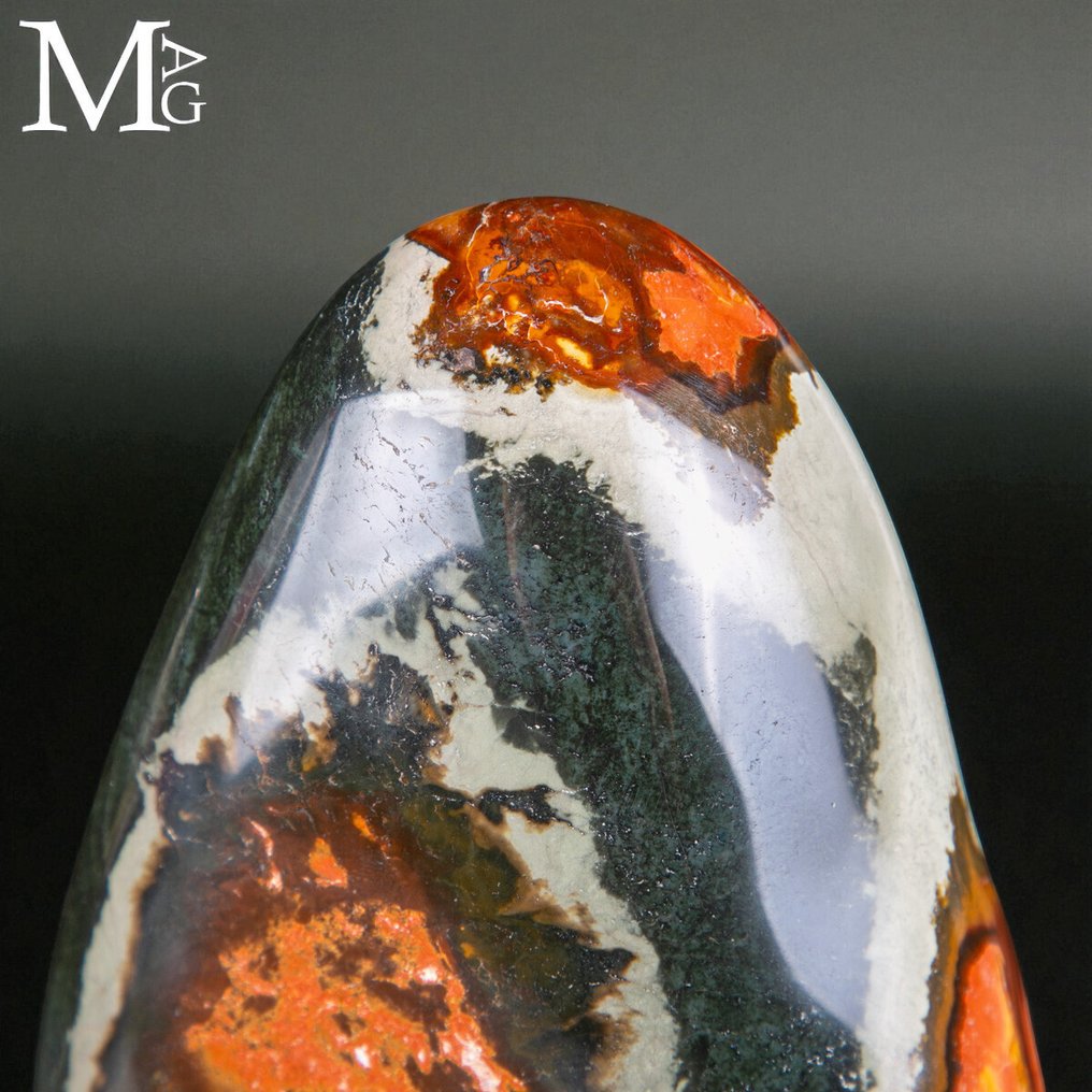 First Choice Selection Policrhome Jasper - Extraordinary Natural Deep Colors - Ornamental Free Form - Height: 135 mm - Width: 96 mm- 1094 g #3.2