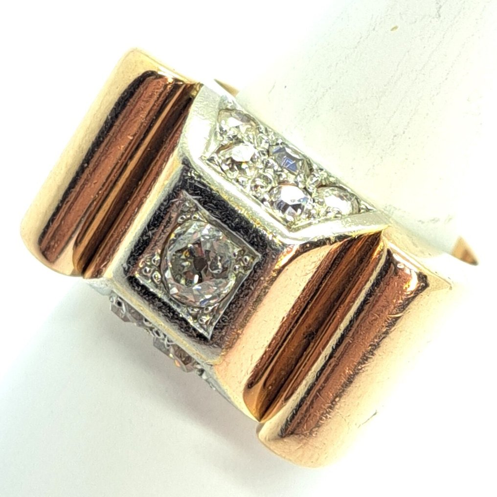 戒指 - 18K包金 黄金 钻石 (天然) - 钻石 #1.0