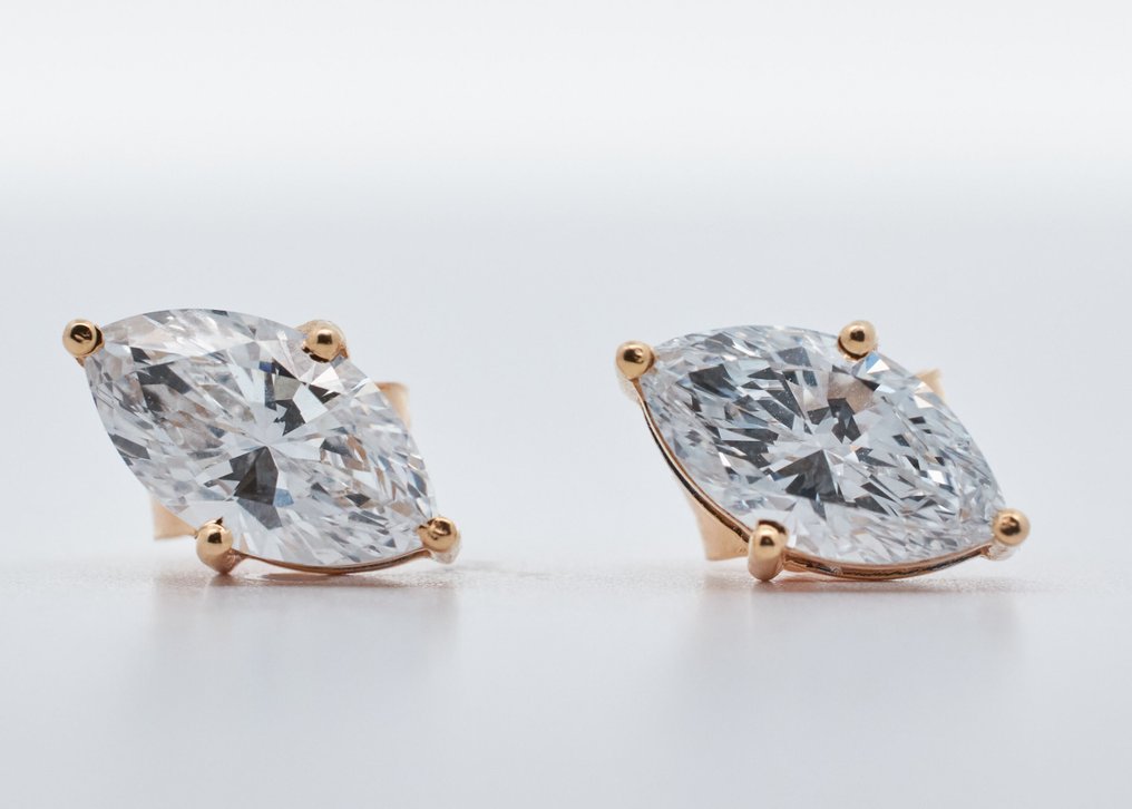 χωρίς τιμή ασφαλείας - Σκουλαρίκια - 14 καράτια Κίτρινο χρυσό -  1.54ct. tw. Διαμάντι (Εργαστηριακής καλλιέργειας) - Διαμάντι #1.0