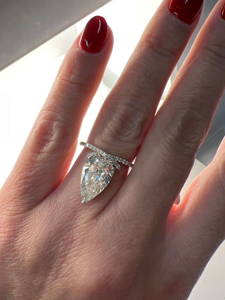 Ring - 14 kt Weißgold - 4.40ct. tw. Diamant (Laborgezüchtet (Lab Grown)) - Diamant #2.1