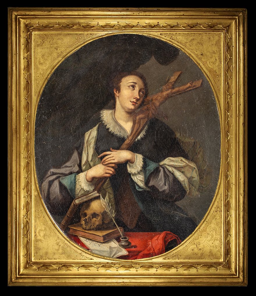 Ludovico Mazzanti (1686–1775), Workshop of - Santo in adorazione del crocifisso #2.1