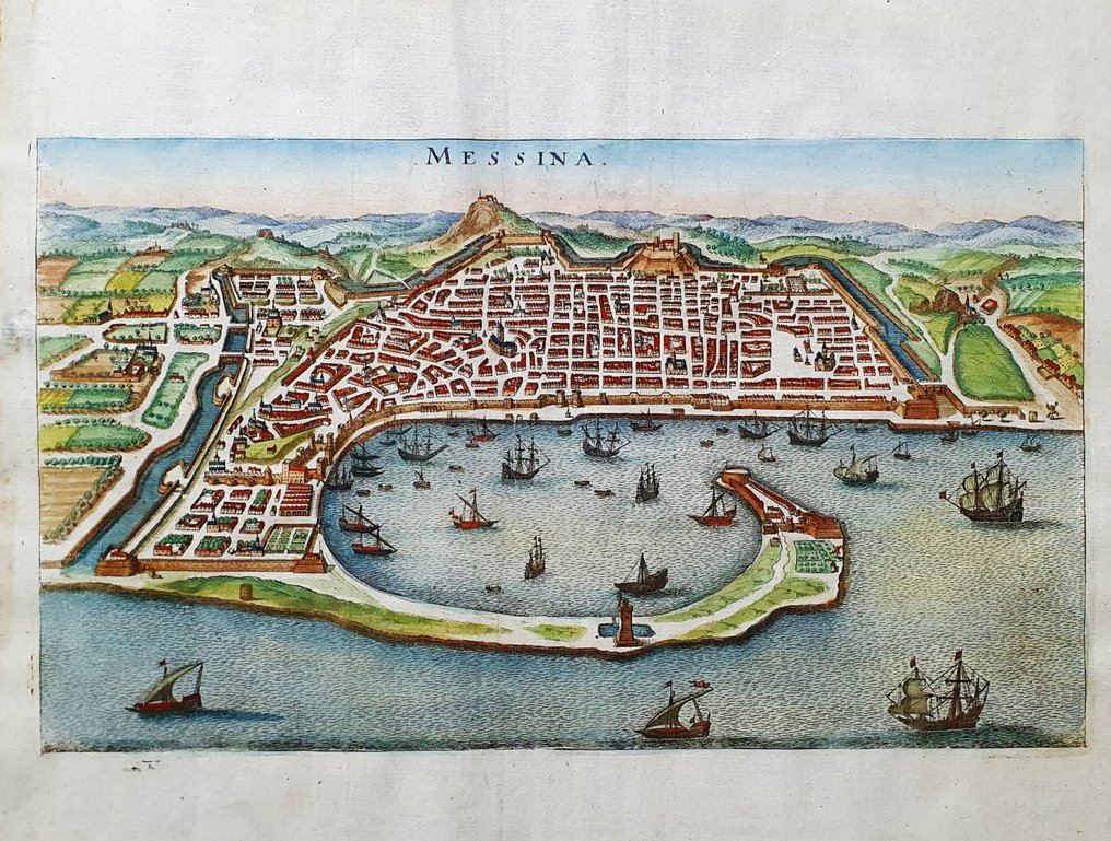 Europe - Italy South / Sicily / Messina; Matthaus Merian - Messina - 1681-1700 #1.0