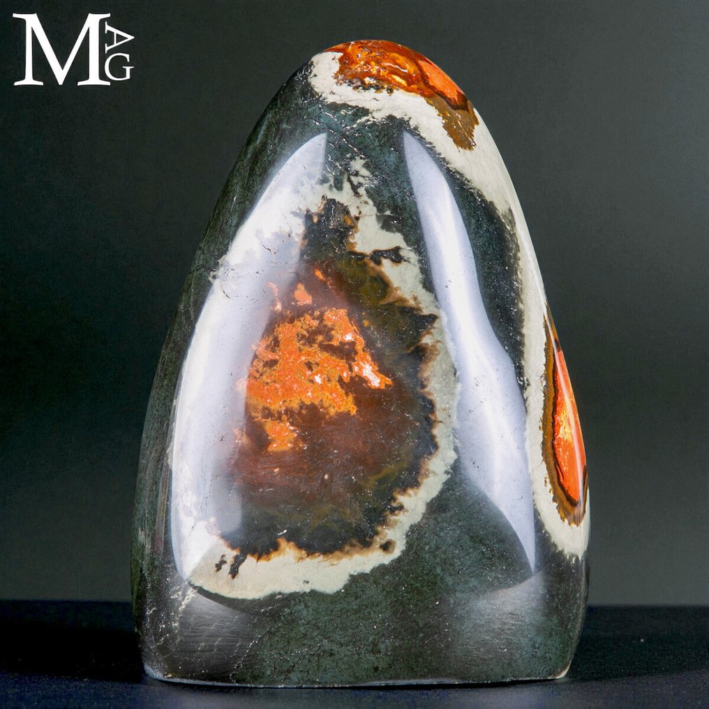 First Choice Selection Policrhome Jasper - Extraordinary Natural Deep Colors - Ornamental Free Form - Height: 135 mm - Width: 96 mm- 1094 g #1.0