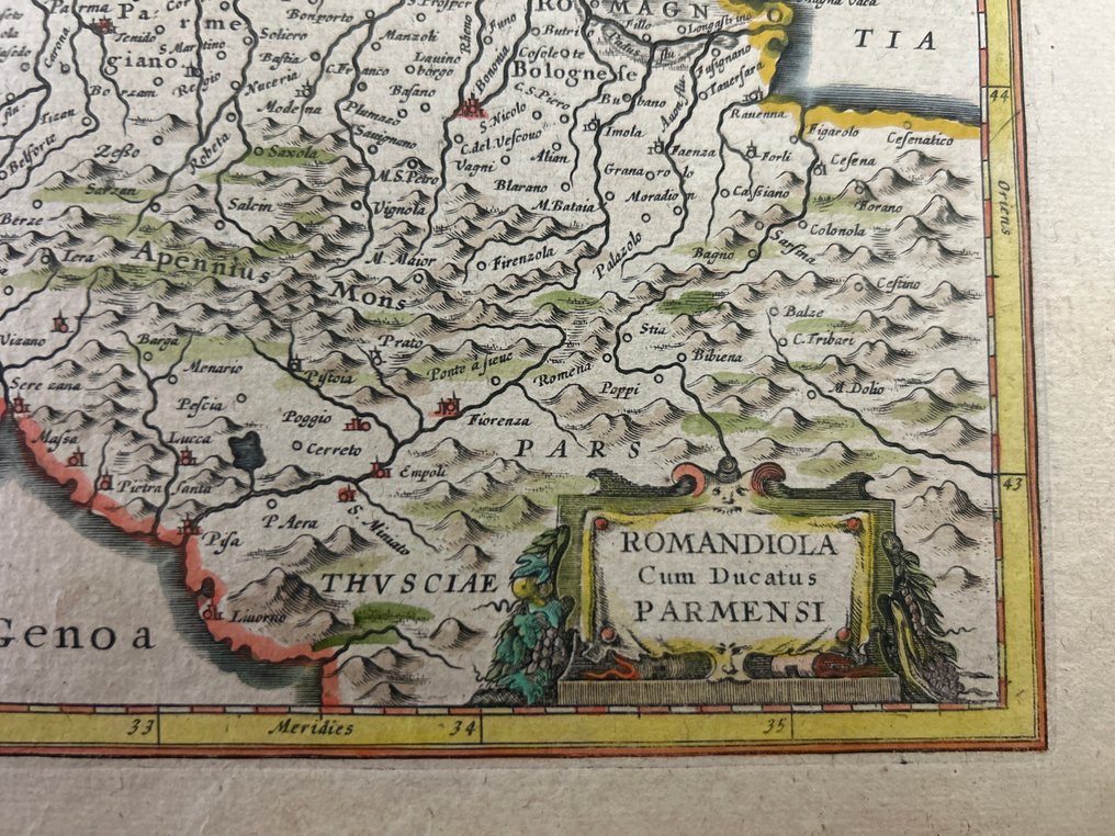 Italy - Romagna + Western Emilia + Duchy of Parma; Abraham Ortelius (1527–1598) - ROMANDIOLA cum Ducatus Parmensi - 1601-1620 #2.1