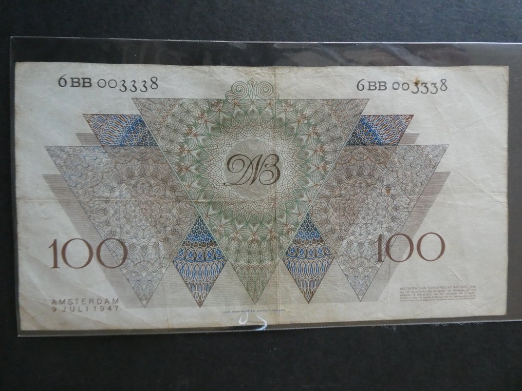 Países Bajos. - 100 Gulden 1947 - Pick 82 - Mev. 120-1  (Sin Precio de Reserva) #2.1