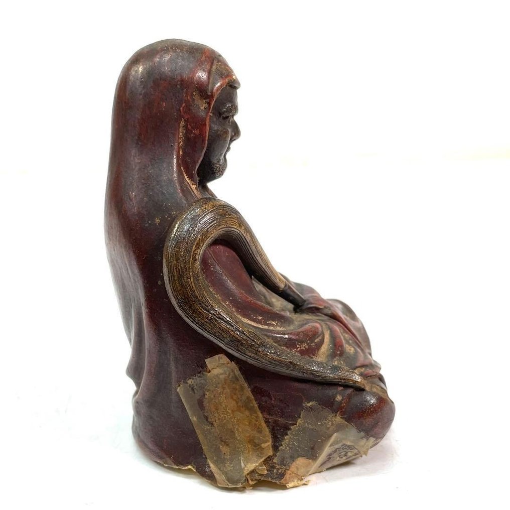Wooden Bodhidharma (Daruma) Statue - Japan - Estátua Madeira - Japão  (Sem preço de reserva) #1.0