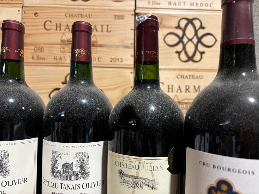 2016 Château Haut Queyran x2, 2021 Château Tanais x2, 2019 Château Julian x2 - Haut-Médoc, Burdeos - 6 Magnums (1,5 L) #4.3