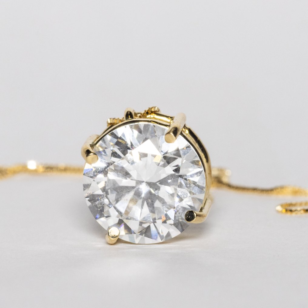 No Reserve Price - Necklace with pendant - 18 kt. Yellow gold - 4.04ct. tw. Diamond (Lab-grown) - F VVS2 3EX #4.3