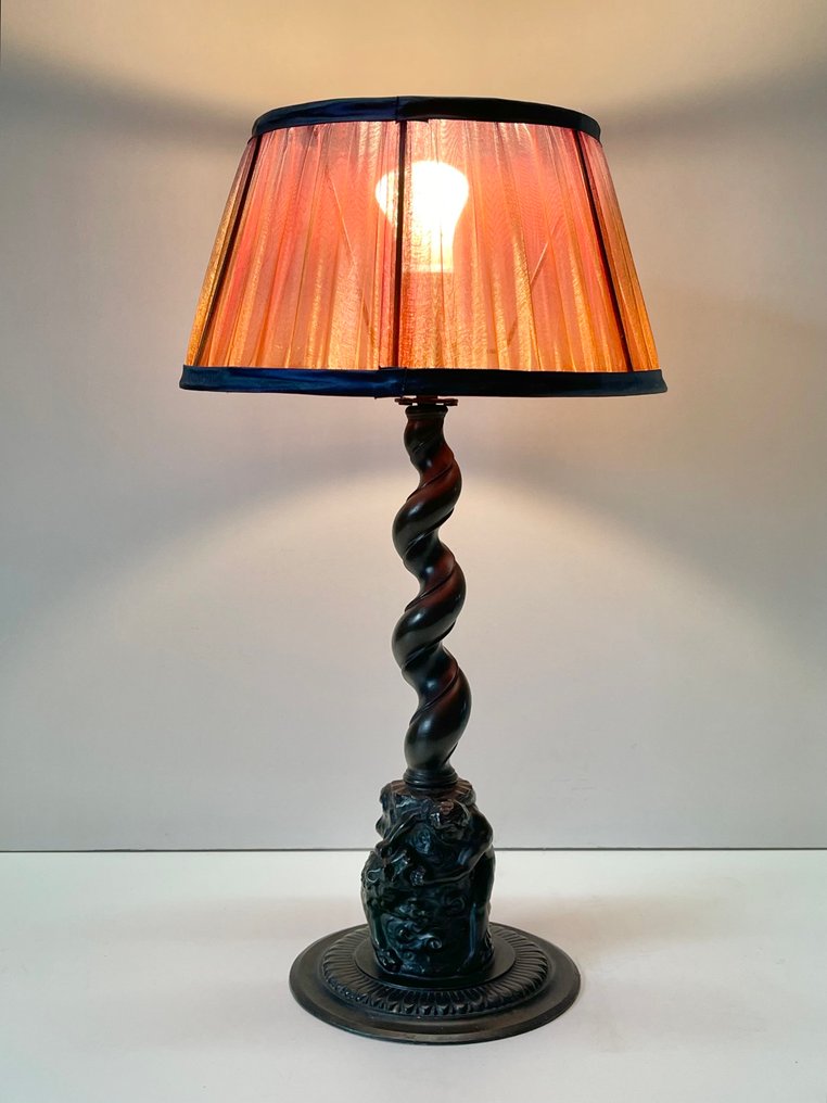 Ticino Italy - Table lamp - Bronze - Putti with Lion #2.1