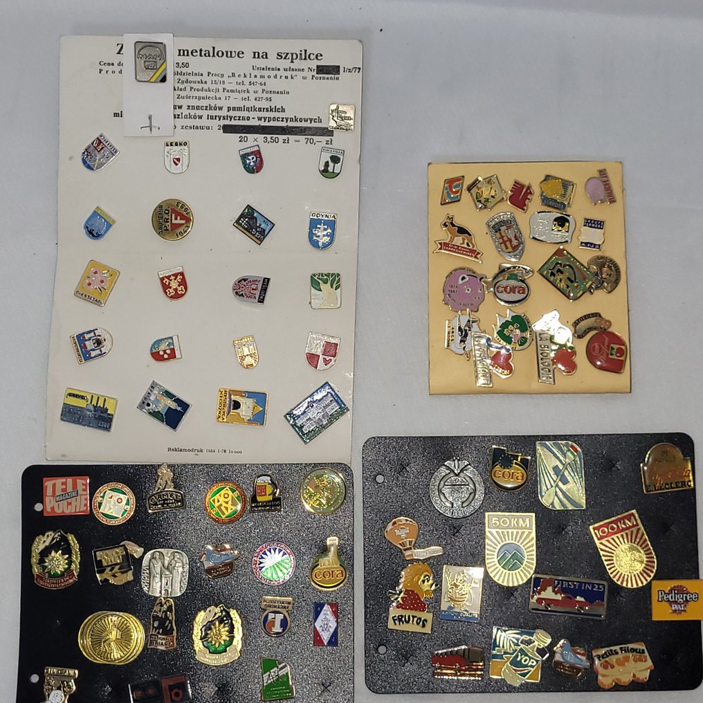 主題系列 - 75个PIN’S套装——一个杂项集合,包括80/90年代的广告PIN,以及来自波兰各城市的PIN。 #1.0