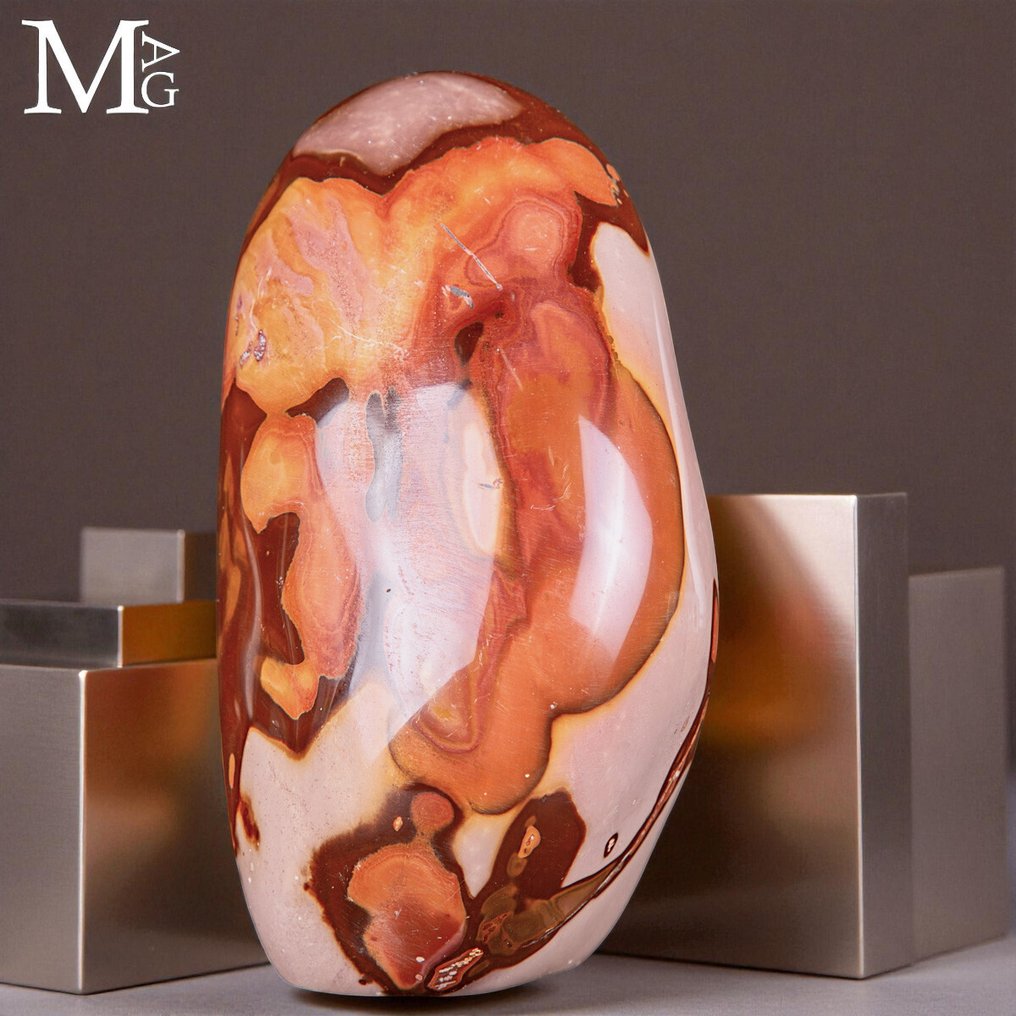 Policrhome Jasper - Extraordinary Natural Deep Colors - First Quality Madagascar Jasper – Ornamental - Height: 127 mm - Width: 78 mm- 959 g #1.0