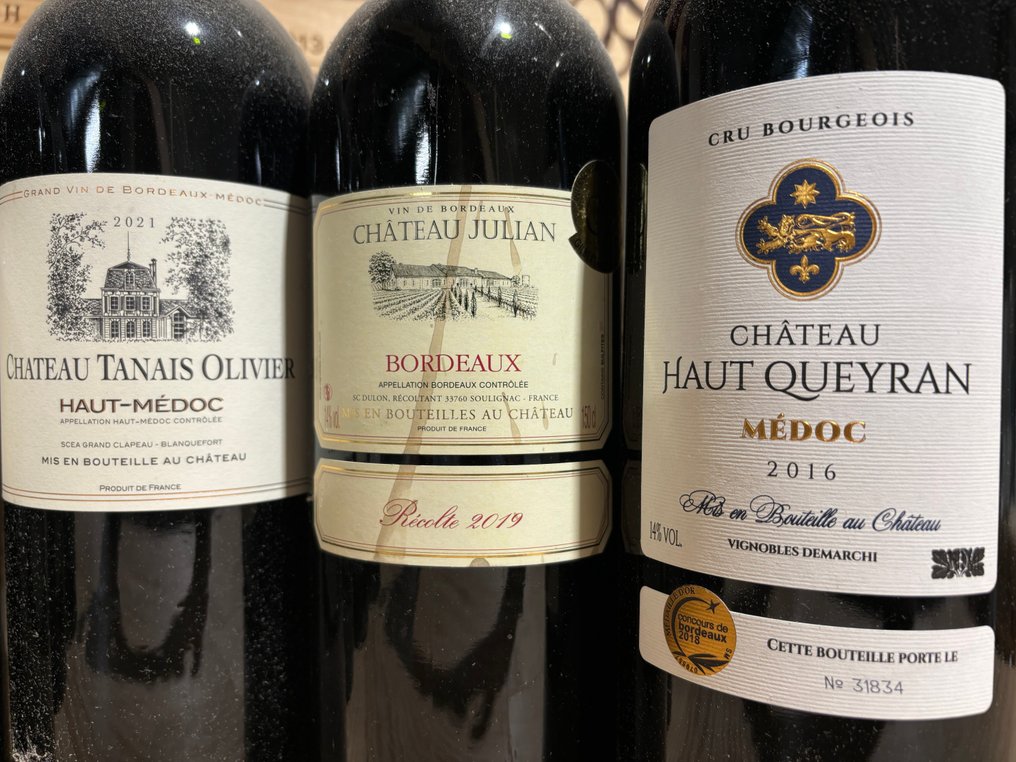 2016 Château Haut Queyran x2, 2021 Château Tanais x2, 2019 Château Julian x2 - Haut-Médoc, Burdeos - 6 Magnums (1,5 L) #2.1