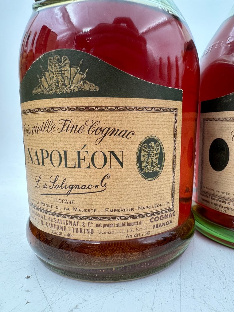Salignac - Napoléon Réserve de L'Aiglon - Très Vieille Fine Cognac  - b. 1970s - 75cl - 2 bottles #4.3