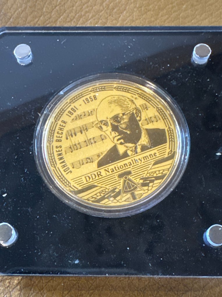 德国. Medal DDR-Hymne - Johannes Becher 1/200 Oz(.999) mit CoA (没有保留价) #1.0