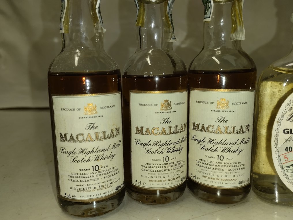 Macallan 10yo & Glen Grant 5yo miniatures  - 4cl, 5cl - 6 bottles #1.0