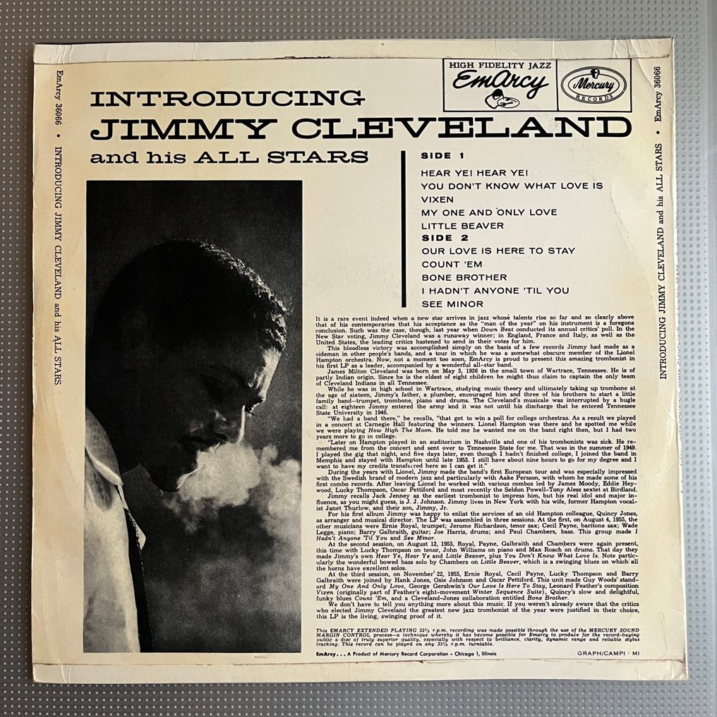 Jimmy Cleveland - Artisti vari - Introducing Jimmy Cleveland; Tops On Trombone - Titoli vari - Album LP (più oggetti) - 1958 #2.1