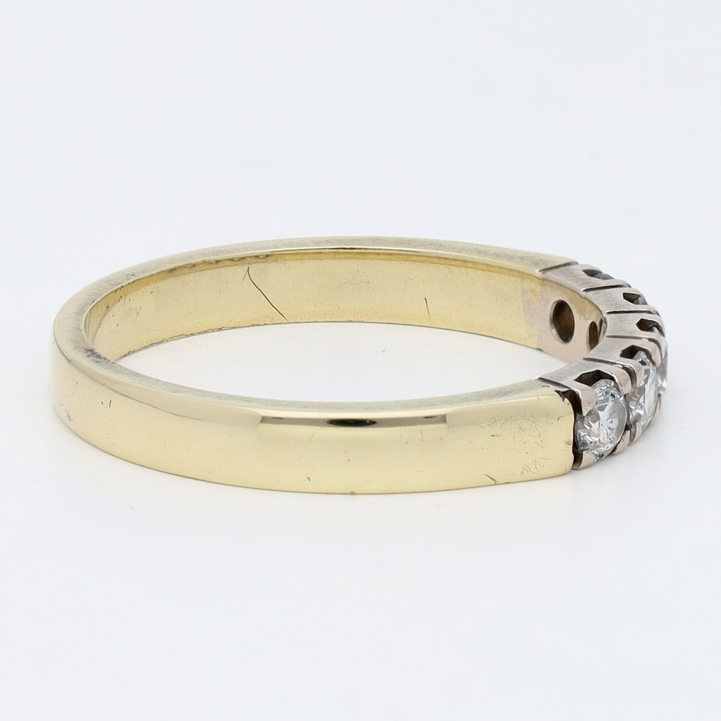 戒指 - 14K包金 白金, 黄金 钻石 (天然) - Rij环 #4.3