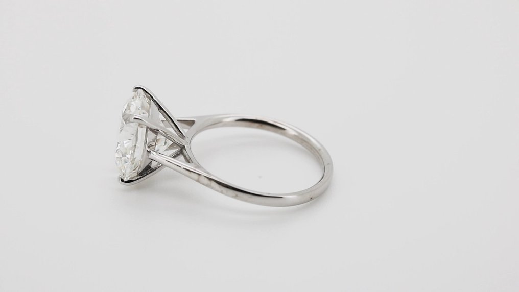 没有保留价 - 戒指 - 14K包金 白金 - 5.01ct. tw. 钻石 (实验室培育) - 圆形 E-VVS2 #4.3