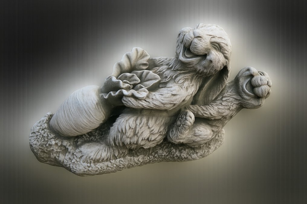 Γλυπτό, Konijnen met wortel - 20 cm - Σύνθετο #3.2