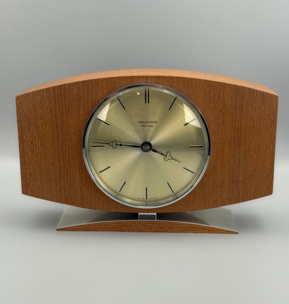 Table clock - Junghans Ato-Mat - teak wood - 1960-1970 - Fully functional and quiet #2.1