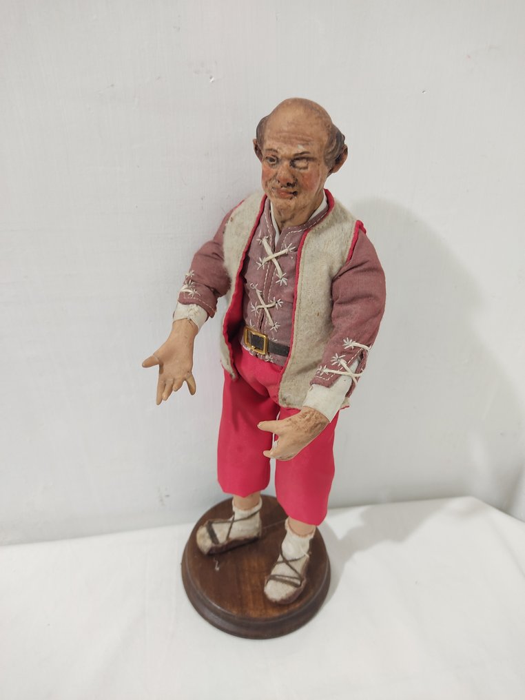 Statuetta - Presepe Napoletano : il Guercio - Terracotta, Seta #4.3