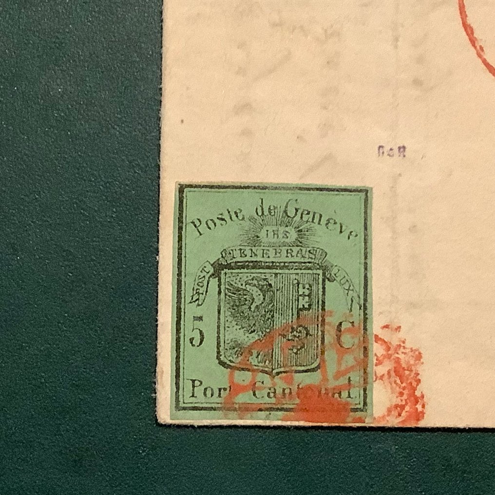 Svájc 1848 - Genfön rövid levél új tanúsítvánnyal Marchand számára. - Zumstein 7 #1.0