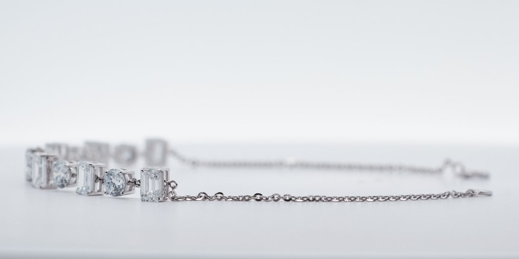 Zonder minimumprijs - Armband - 14 karaat Witgoud - 3.84ct. tw. Diamant (Lab-grown) - Diamant #4.3