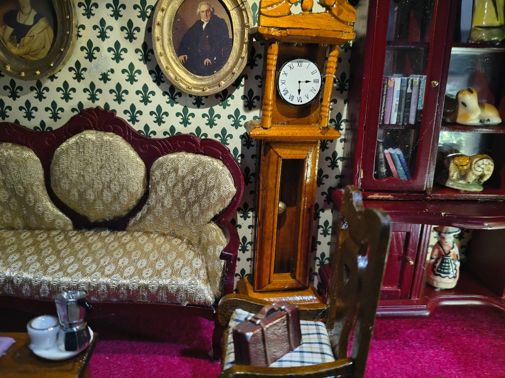 Miniatuurhuis - Antieke kamer in miniatuur, eind 19e eeuw - begin 20e eeuw, ambachtelijk gemaakt, uniek stuk - Italië - Miniatuurweergave #3.2