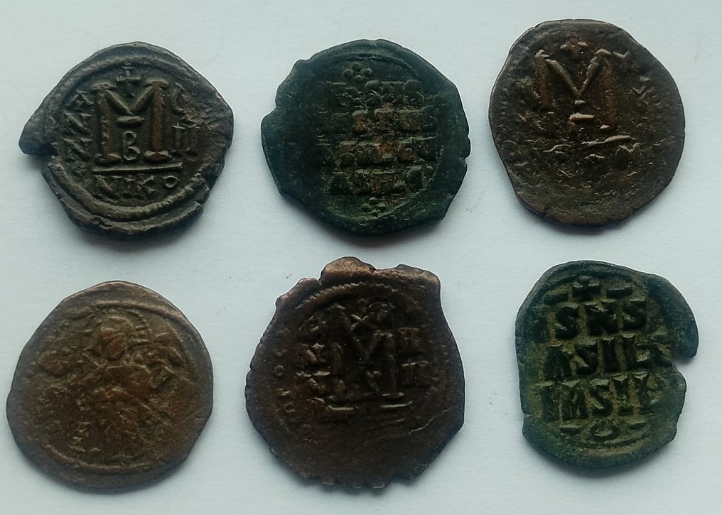 Byzantine Empire Lot of 6 Æ coins  (No Reserve Price) #1.0