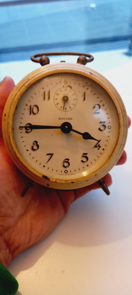 Table clock (2) - Bayard - Steel - 1940-1950 - Set of two vintage alarm clocks #4.3