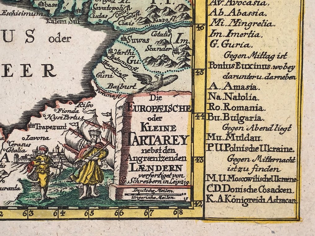 Black Sea region - Black Sea in Ancient times; Johann Georg Schreiber (1676-1750) - Die Europaeische oder kleine Tartarey, nebst den angraentzenden Laendern (…) - 1721-1750 #3.2