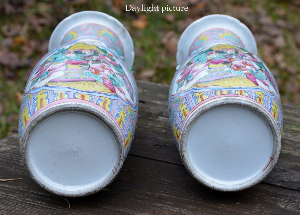 一对大型中国‘战士’栏杆花瓶,来自海峡、娘惹、峇峇娘惹文化。 - 瓷器 - 中國 - Rama V(Chulalongkorn,จุฬาลงกรณ์) 1868 – 1910 #4.3