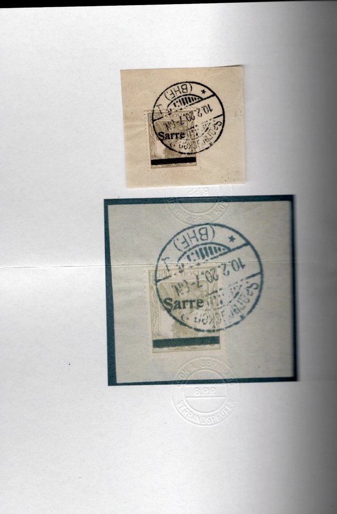 Sarre - Sarre N°1a, 1 I K, fordított felár, lezárt, ritka és kiváló. Igazolás. - Yvert 1a, Michel 1 I K #1.0